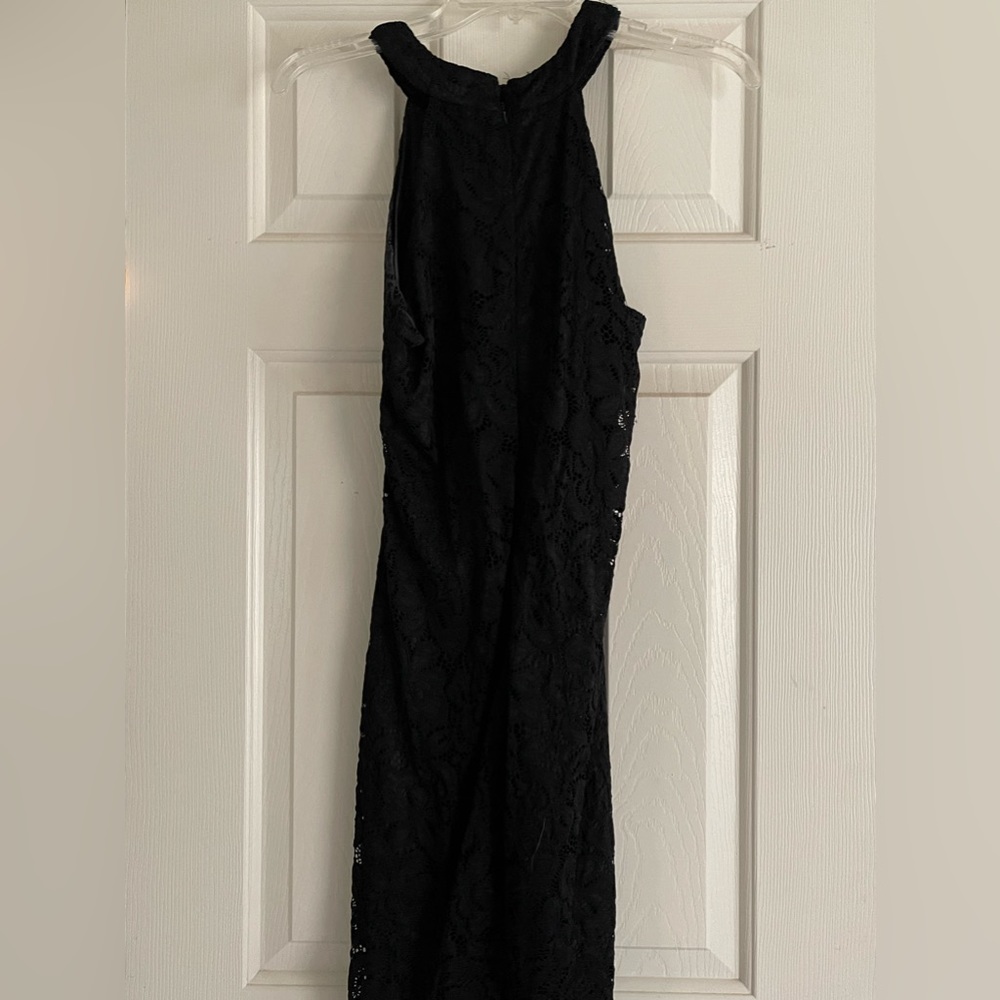 Halter neck floral lace vintage midi cocktail party dress